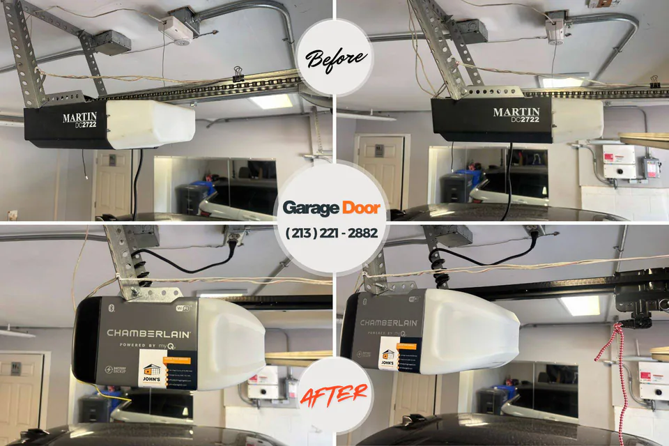 Before and after: garage door installation Altoona, IA